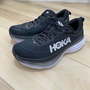 Hoka One Bondi 8 Women's size 8 Black Running Training Comfort Shoes